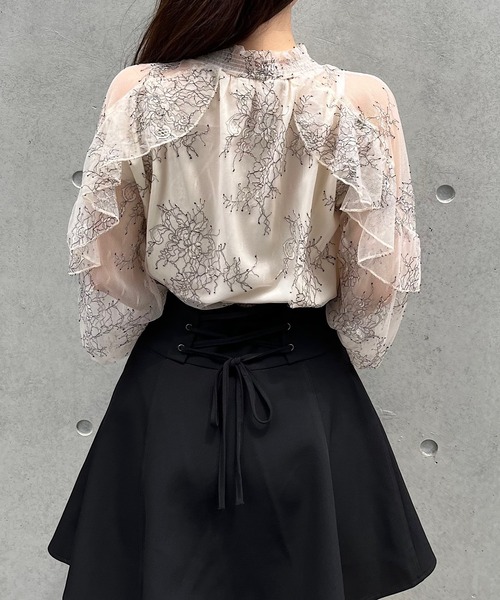 titty＆Co. PETIT by poyo（ティティーアンドコープティバイポヨ）の「【titty&Co.PETIT by POYO】シアー刺繍レースブラウス（シャツ/ブラウス・レディース・ブラック/ホワイト・FREE）」の13枚目の写真