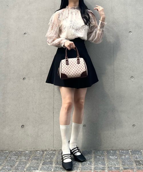 titty＆Co. PETIT by poyo（ティティーアンドコープティバイポヨ）の「【titty&Co.PETIT by POYO】シアー刺繍レースブラウス（シャツ/ブラウス・レディース・ブラック/ホワイト・FREE）」の8枚目の写真