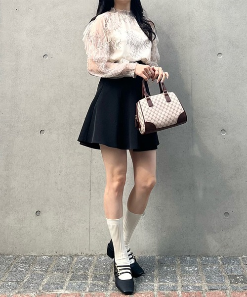 titty＆Co. PETIT by poyo（ティティーアンドコープティバイポヨ）の「【titty&Co.PETIT by POYO】シアー刺繍レースブラウス（シャツ/ブラウス・レディース・ブラック/ホワイト・FREE）」の9枚目の写真