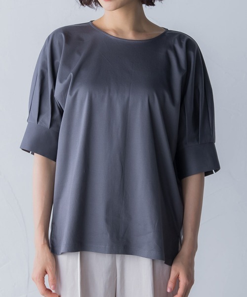 LAUTREAMONT（ロートレアモン）の「【WEB別注】タックスリーブコットンスムースカットソー（Tシャツ/カットソー・レディース・ベージュ/ネイビー/チャコールグレー/パープル・11号/9号）」の7枚目の写真