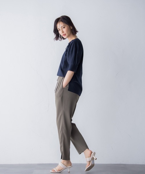 LAUTREAMONT（ロートレアモン）の「【WEB別注】タックスリーブコットンスムースカットソー（Tシャツ/カットソー・レディース・ベージュ/ネイビー/チャコールグレー/パープル・11号/9号）」の6枚目の写真