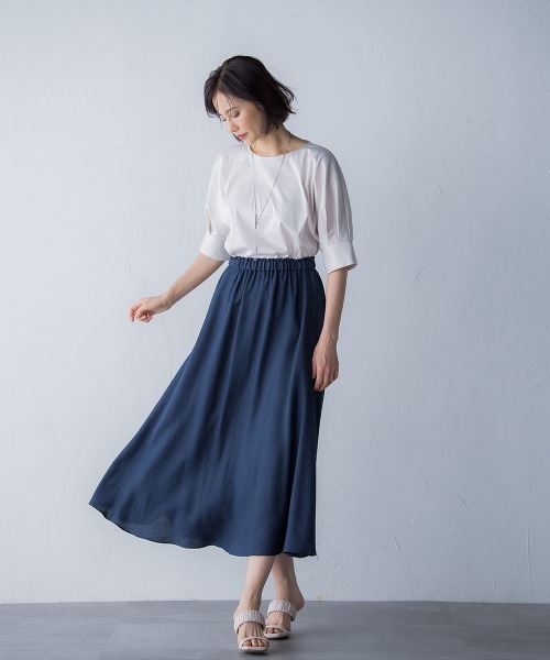 LAUTREAMONT（ロートレアモン）の「【WEB別注】タックスリーブコットンスムースカットソー（Tシャツ/カットソー・レディース・ベージュ/ネイビー/チャコールグレー/パープル・11号/9号）」の10枚目の写真