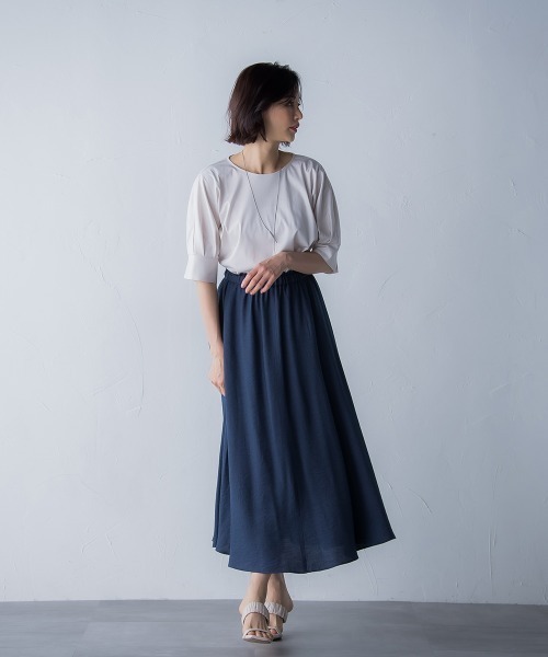 LAUTREAMONT（ロートレアモン）の「【WEB別注】タックスリーブコットンスムースカットソー（Tシャツ/カットソー・レディース・ベージュ/ネイビー/チャコールグレー/パープル・11号/9号）」の8枚目の写真