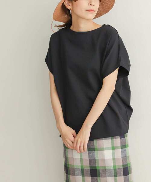 URBAN RESEARCH DOORS（アーバンリサーチドアーズ）の「ドライコットンボートネックプルオーバー（Tシャツ/カットソー・レディース・ベージュ/ネイビー/オフホワイト・MEDIUM）」の3枚目の写真