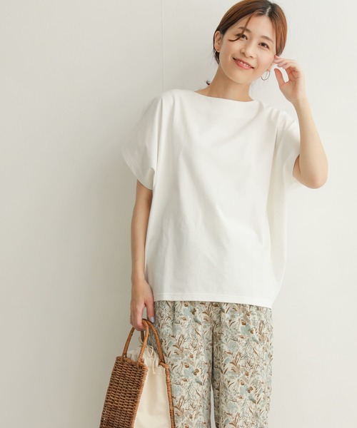 URBAN RESEARCH DOORS（アーバンリサーチドアーズ）の「ドライコットンボートネックプルオーバー（Tシャツ/カットソー・レディース・ベージュ/ネイビー/オフホワイト・MEDIUM）」の14枚目の写真