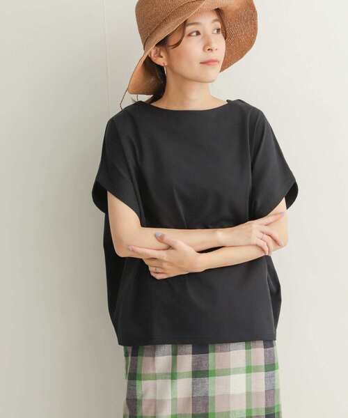 URBAN RESEARCH DOORS（アーバンリサーチドアーズ）の「ドライコットンボートネックプルオーバー（Tシャツ/カットソー・レディース・ベージュ/ネイビー/オフホワイト・MEDIUM）」の21枚目の写真