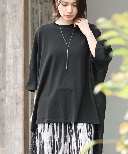 rps（アールピーエス）の「ＢＩＧシルエットＴシャツ（Tシャツ/カットソー・レディース・ブラック/ブルー/アイボリー/モカ/チャコールグレー/カーキ・M/フリー）」の3枚目の写真