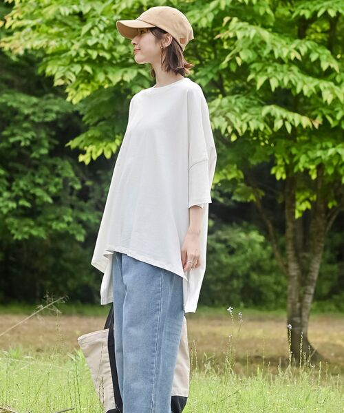 rps（アールピーエス）の「ＢＩＧシルエットＴシャツ（Tシャツ/カットソー・レディース・ブラック/ブルー/アイボリー/モカ/チャコールグレー/カーキ・M/フリー）」の9枚目の写真