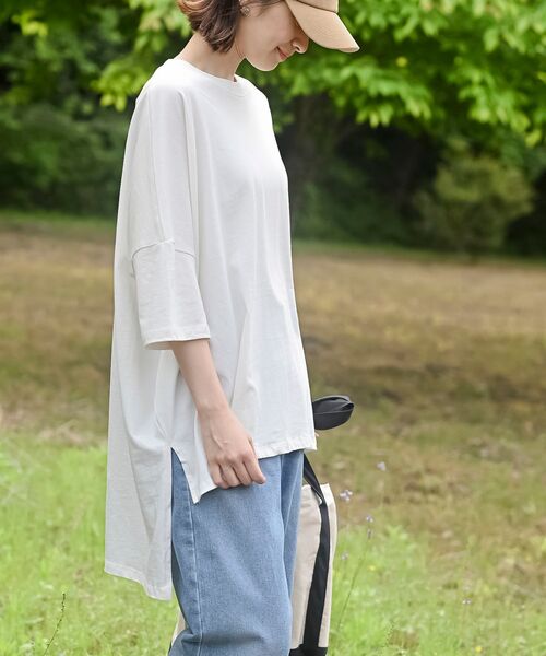 rps（アールピーエス）の「ＢＩＧシルエットＴシャツ（Tシャツ/カットソー・レディース・ブラック/ブルー/アイボリー/モカ/チャコールグレー/カーキ・M/フリー）」の12枚目の写真