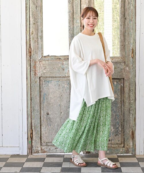 rps（アールピーエス）の「ＢＩＧシルエットＴシャツ（Tシャツ/カットソー・レディース・ブラック/ブルー/アイボリー/モカ/チャコールグレー/カーキ・M/フリー）」の16枚目の写真