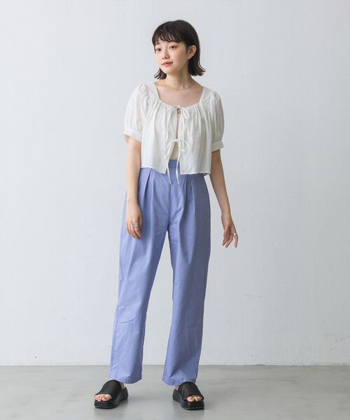 RETRO GIRL（レトロガール）の「2ｗayリボンBL（シャツ/ブラウス・レディース・ブラック/オフホワイト/グリーン・FREE）」の4枚目の写真