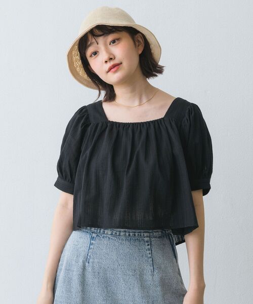 RETRO GIRL（レトロガール）の「2ｗayリボンBL（シャツ/ブラウス・レディース・ブラック/オフホワイト/グリーン・FREE）」の7枚目の写真