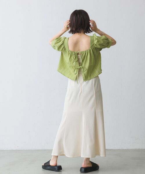 RETRO GIRL（レトロガール）の「2ｗayリボンBL（シャツ/ブラウス・レディース・ブラック/オフホワイト/グリーン・FREE）」の12枚目の写真