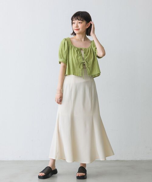 RETRO GIRL（レトロガール）の「2ｗayリボンBL（シャツ/ブラウス・レディース・ブラック/オフホワイト/グリーン・FREE）」の13枚目の写真