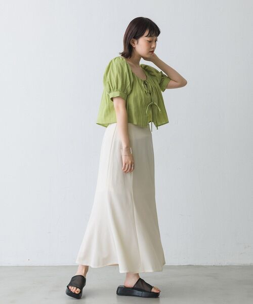 RETRO GIRL（レトロガール）の「2ｗayリボンBL（シャツ/ブラウス・レディース・ブラック/オフホワイト/グリーン・FREE）」の14枚目の写真