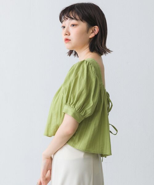 RETRO GIRL（レトロガール）の「2ｗayリボンBL（シャツ/ブラウス・レディース・ブラック/オフホワイト/グリーン・FREE）」の17枚目の写真