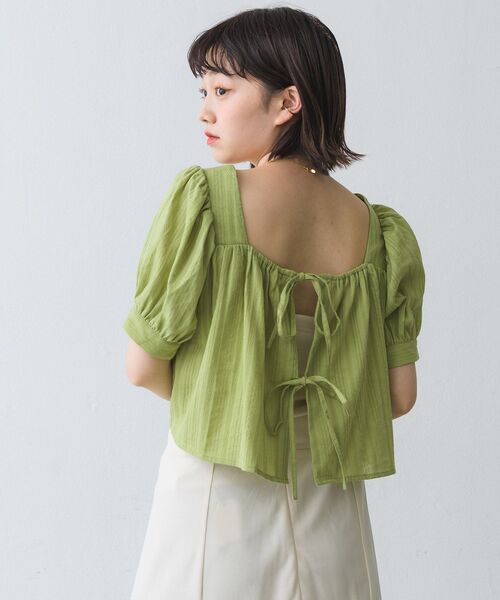 RETRO GIRL（レトロガール）の「2ｗayリボンBL（シャツ/ブラウス・レディース・ブラック/オフホワイト/グリーン・FREE）」の18枚目の写真