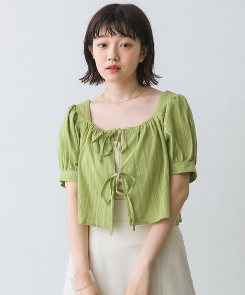 RETRO GIRL（レトロガール）の「2ｗayリボンBL（シャツ/ブラウス・レディース・ブラック/オフホワイト/グリーン・FREE）」の19枚目の写真