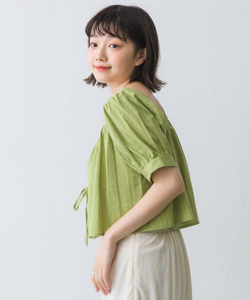 RETRO GIRL（レトロガール）の「2ｗayリボンBL（シャツ/ブラウス・レディース・ブラック/オフホワイト/グリーン・FREE）」の20枚目の写真