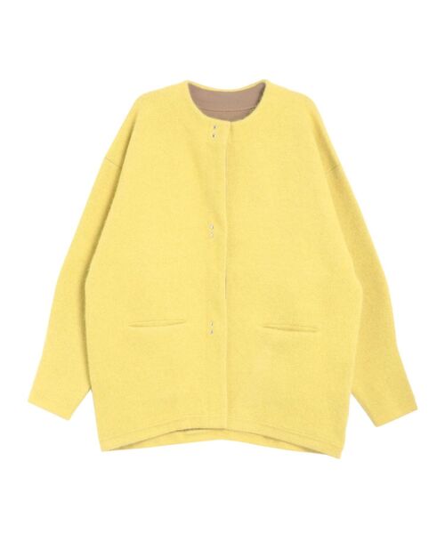 LAGUNAMOON（ラグナムーン）の「ラクーン配色コクーンカーディガン（カーディガン/ボレロ・レディース・イエロー/ブルー/アイボリー/モカ・FREE）」の11枚目の写真