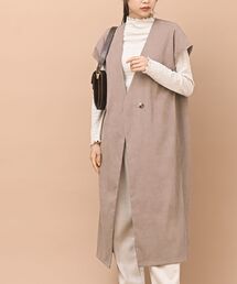 起毛ツイルロングジレ
