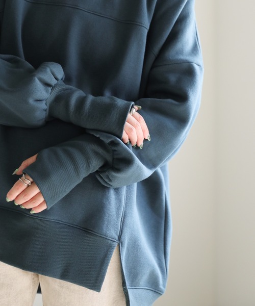 select MOCA（セレクトモカ）の「2022 AW 裏起毛切り替えデザインビッグプルオーバー（スウェット・レディース・アイボリー/ブルーグリーン/ブラック・FREE）」の11枚目の写真