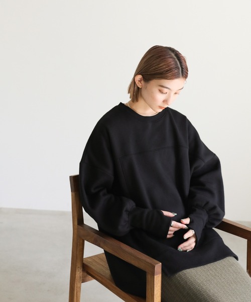 select MOCA（セレクトモカ）の「2022 AW 裏起毛切り替えデザインビッグプルオーバー（スウェット・レディース・アイボリー/ブルーグリーン/ブラック・FREE）」の12枚目の写真