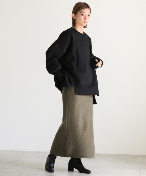 select MOCA（セレクトモカ）の「2022 AW 裏起毛切り替えデザインビッグプルオーバー（スウェット・レディース・アイボリー/ブルーグリーン/ブラック・FREE）」の13枚目の写真