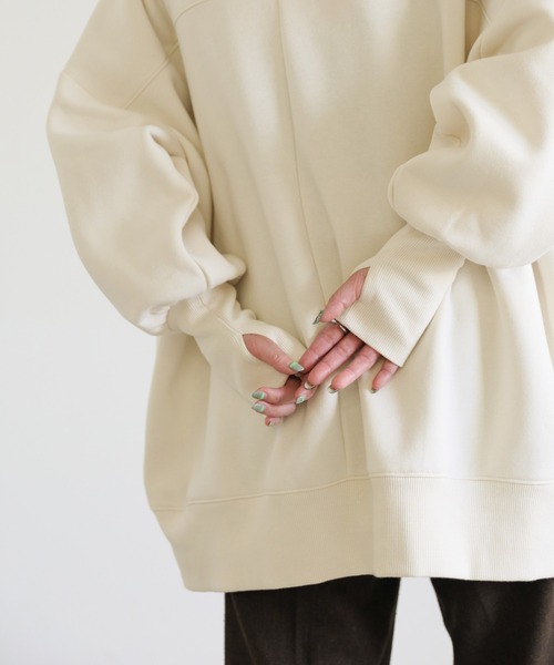 select MOCA（セレクトモカ）の「2022 AW 裏起毛切り替えデザインビッグプルオーバー（スウェット・レディース・アイボリー/ブルーグリーン/ブラック・FREE）」の17枚目の写真