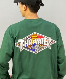 【ムラサキスポーツ別注】THRASHER/スラッシャー オーバーサイズ バックプリントロンT TH8322SA DIAMND