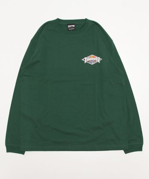 THRASHER(スラッシャー)の「【ムラサキスポーツ別注】THRASHER/スラッシャー オーバーサイズ バックプリントロンT TH8322SA DIAMND(Tシャツ/カットソー・メンズ・ホワイト/ブラック/グリーン・M/L/XL)」の9枚目の写真