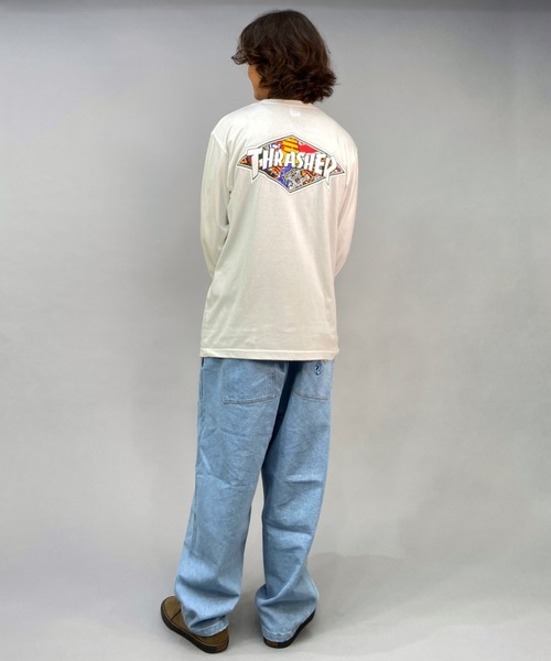 THRASHER(スラッシャー)の「【ムラサキスポーツ別注】THRASHER/スラッシャー オーバーサイズ バックプリントロンT TH8322SA DIAMND(Tシャツ/カットソー・メンズ・ホワイト/ブラック/グリーン・M/L/XL)」の17枚目の写真