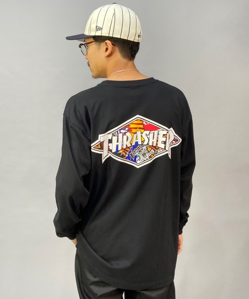 THRASHER(スラッシャー)の「【ムラサキスポーツ別注】THRASHER/スラッシャー オーバーサイズ バックプリントロンT TH8322SA DIAMND(Tシャツ/カットソー・メンズ・ホワイト/ブラック/グリーン・M/L/XL)」の21枚目の写真