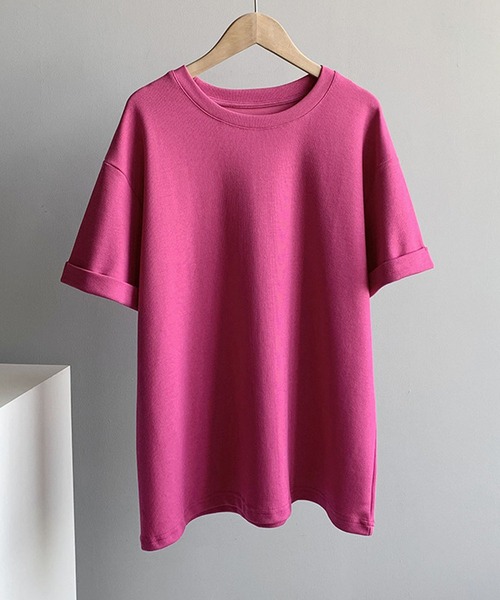 Girly Doll(ガーリードール)の「シンプルベーシックTシャツ(Tシャツ/カットソー・レディース・ブラック/ピンク系その他/ホワイト/グリーン・F)」の4枚目の写真
