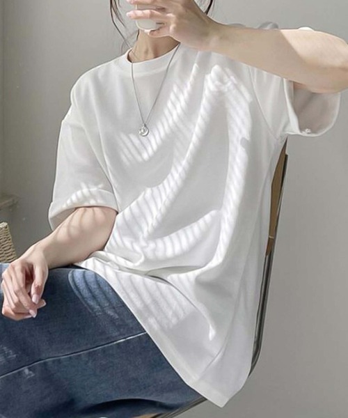 Girly Doll(ガーリードール)の「シンプルベーシックTシャツ(Tシャツ/カットソー・レディース・ブラック/ピンク系その他/ホワイト/グリーン・F)」の2枚目の写真