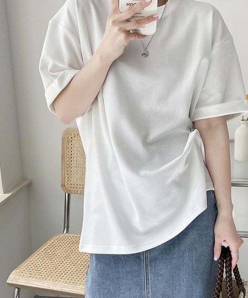 Girly Doll(ガーリードール)の「シンプルベーシックTシャツ(Tシャツ/カットソー・レディース・ブラック/ピンク系その他/ホワイト/グリーン・F)」の5枚目の写真