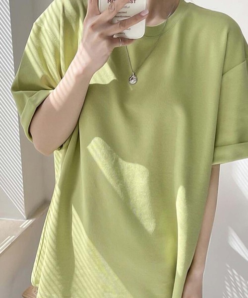 Girly Doll(ガーリードール)の「シンプルベーシックTシャツ(Tシャツ/カットソー・レディース・ブラック/ピンク系その他/ホワイト/グリーン・F)」の7枚目の写真