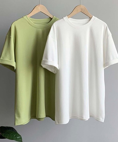 Girly Doll(ガーリードール)の「シンプルベーシックTシャツ(Tシャツ/カットソー・レディース・ブラック/ピンク系その他/ホワイト/グリーン・F)」の10枚目の写真