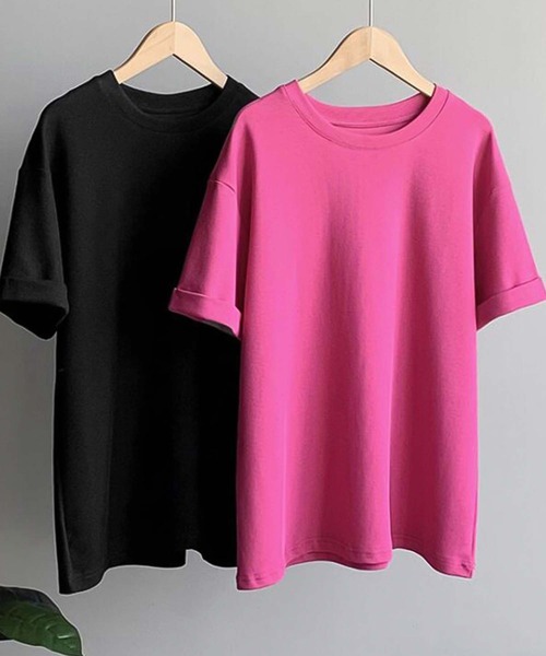 Girly Doll(ガーリードール)の「シンプルベーシックTシャツ(Tシャツ/カットソー・レディース・ブラック/ピンク系その他/ホワイト/グリーン・F)」の11枚目の写真
