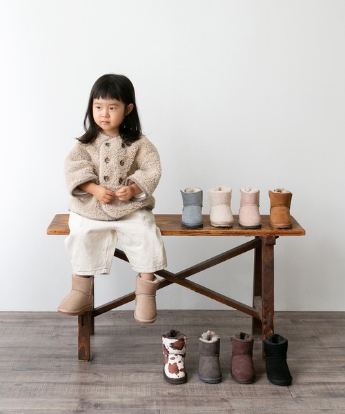 mooimooi(モーイモーイ)の「撥水 ベビー ムートンブーツ(ブーツ・キッズ・チャコールグレー/ブラック/ダークブラウン/ベージュ/ブルー/その他/キャメル/スモークピンク/アイボリー系・15.0cm/14.0cm/13.0cm)」の13枚目の写真