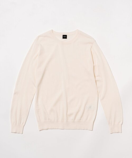 EDIFICE（エディフィス）の「16ゲージ クルーネック ニット（ニット/セーター・メンズ・ホワイト/チャコールグレー/ブラック/ベージュ/ネイビー/レッド/ブルー/グリーン・SMALL/MEDIUM/LARGE/X-LARGE）」の2枚目の写真