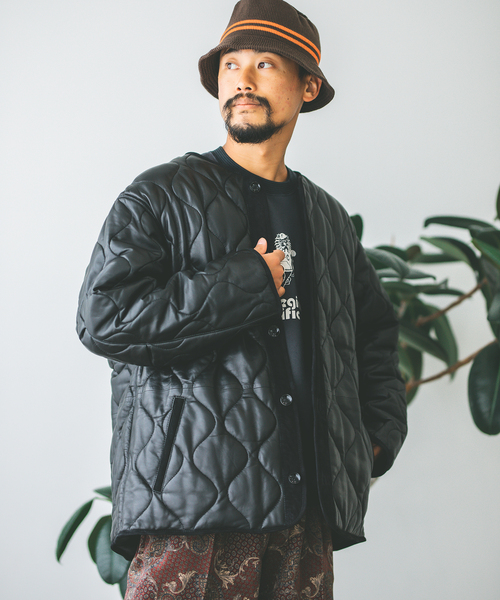 定価4.6万 JS シープレザー キルティング ミリタリー キルティングライナー 定価4.6万 JS シープレザー キルティング ミリタリー キルティングライナー