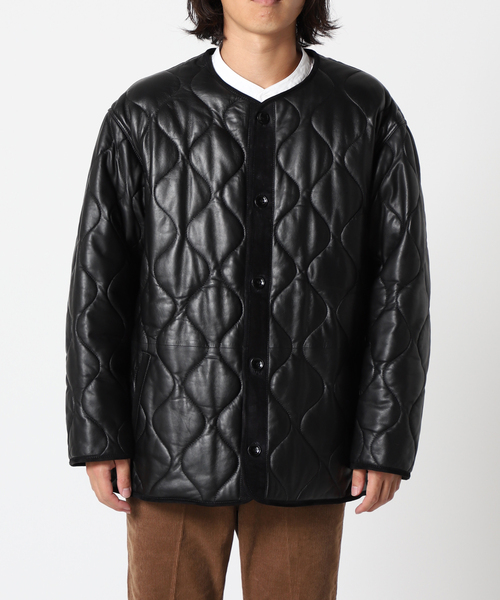 セール】シープレザー キルティング ミリタリー ライナー（ブルゾン