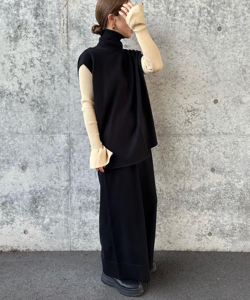 select MOCA by son ロングダウンベスト新品 セール】ノーカラーベスト（ベスト）｜select MOCA by son