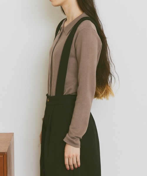 Libra Cue（リブラ キュー）の「襟付ニットカーディガン（カーディガン/ボレロ・レディース・ベージュ/アイボリー/ブラック/グレー・FREE）」の16枚目の写真