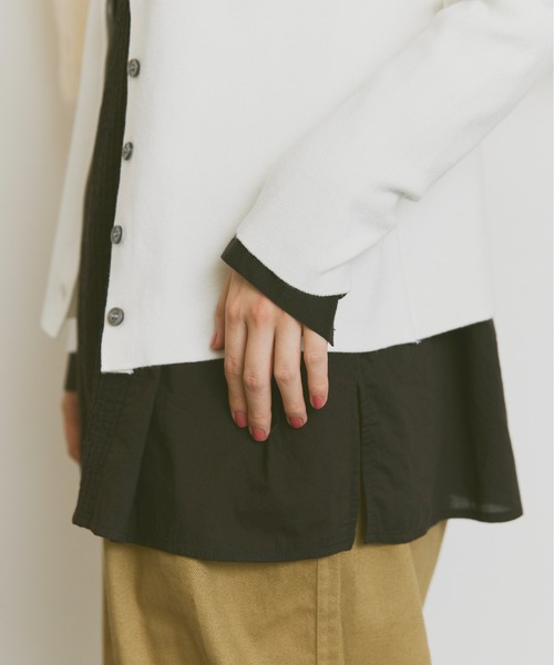 Libra Cue（リブラ キュー）の「襟付ニットカーディガン（カーディガン/ボレロ・レディース・ベージュ/アイボリー/ブラック/グレー・FREE）」の11枚目の写真