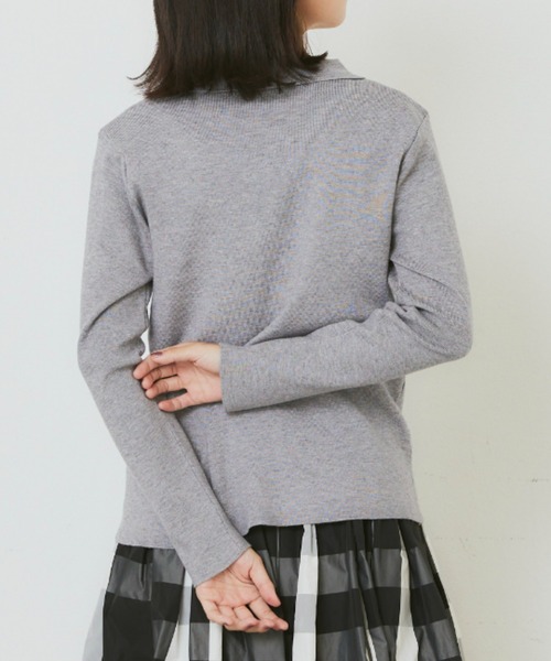 Libra Cue（リブラ キュー）の「襟付ニットカーディガン（カーディガン/ボレロ・レディース・ベージュ/アイボリー/ブラック/グレー・FREE）」の15枚目の写真