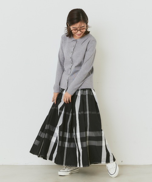 Libra Cue（リブラ キュー）の「襟付ニットカーディガン（カーディガン/ボレロ・レディース・ベージュ/アイボリー/ブラック/グレー・FREE）」の22枚目の写真