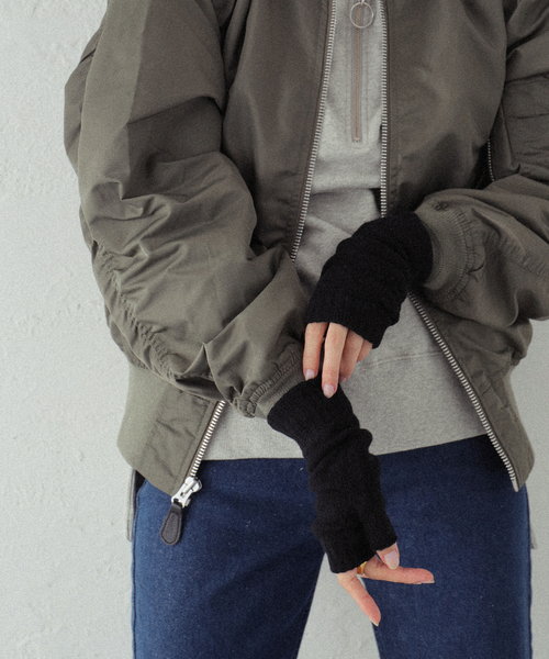 TWEED MILL(ツイードミル)の「【TWEEDMILL/ツイードミル】FINGERLESS MITTS:手袋(手袋・レディース・ブラック/ライトグレー/ベージュ/ブルー/オレンジ・FREE)」の14枚目の写真