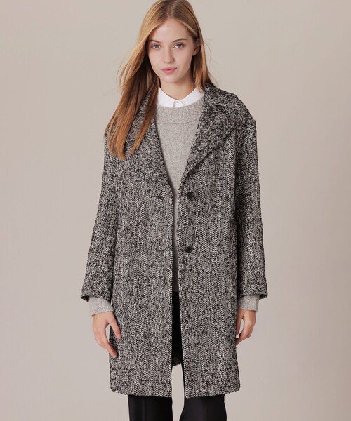 MACKINTOSH LONDON(マッキントッシュ ロンドン)の「【DURRIS/デュリス】ウールツイードコート(その他アウター・レディース・ブラック・38)」の1枚目の写真